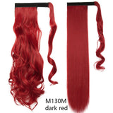 HAIRRO 17''23'' Long Straight Ponytail Wrap Around Ponytail Clip in Hair Extensions Natural Hairpiece Headwear Synthetic Hair