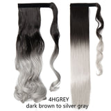 HAIRRO 17''23'' Long Straight Ponytail Wrap Around Ponytail Clip in Hair Extensions Natural Hairpiece Headwear Synthetic Hair