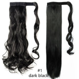 HAIRRO 17''23'' Long Straight Ponytail Wrap Around Ponytail Clip in Hair Extensions Natural Hairpiece Headwear Synthetic Hair