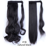 HAIRRO 17''23'' Long Straight Ponytail Wrap Around Ponytail Clip in Hair Extensions Natural Hairpiece Headwear Synthetic Hair