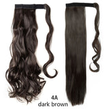 HAIRRO 17''23'' Long Straight Ponytail Wrap Around Ponytail Clip in Hair Extensions Natural Hairpiece Headwear Synthetic Hair