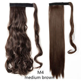HAIRRO 17''23'' Long Straight Ponytail Wrap Around Ponytail Clip in Hair Extensions Natural Hairpiece Headwear Synthetic Hair