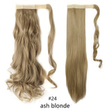 HAIRRO 17''23'' Long Straight Ponytail Wrap Around Ponytail Clip in Hair Extensions Natural Hairpiece Headwear Synthetic Hair