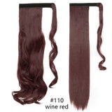 HAIRRO 17''23'' Long Straight Ponytail Wrap Around Ponytail Clip in Hair Extensions Natural Hairpiece Headwear Synthetic Hair