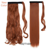 HAIRRO 17''23'' Long Straight Ponytail Wrap Around Ponytail Clip in Hair Extensions Natural Hairpiece Headwear Synthetic Hair