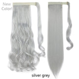 HAIRRO 17''23'' Long Straight Ponytail Wrap Around Ponytail Clip in Hair Extensions Natural Hairpiece Headwear Synthetic Hair