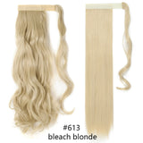 HAIRRO 17''23'' Long Straight Ponytail Wrap Around Ponytail Clip in Hair Extensions Natural Hairpiece Headwear Synthetic Hair