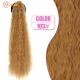 MEIFAN Synthetic Super Long Afro Kinky Curly Ponytail Extensions Ribbon Drawstring Wrap Around Hair Tail Natural Fake Hair Piece