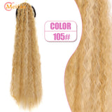 MEIFAN Synthetic Super Long Afro Kinky Curly Ponytail Extensions Ribbon Drawstring Wrap Around Hair Tail Natural Fake Hair Piece
