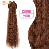 MEIFAN Synthetic Super Long Afro Kinky Curly Ponytail Extensions Ribbon Drawstring Wrap Around Hair Tail Natural Fake Hair Piece