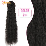 MEIFAN Synthetic Super Long Afro Kinky Curly Ponytail Extensions Ribbon Drawstring Wrap Around Hair Tail Natural Fake Hair Piece