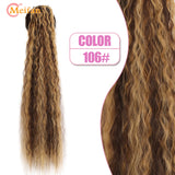 MEIFAN Synthetic Super Long Afro Kinky Curly Ponytail Extensions Ribbon Drawstring Wrap Around Hair Tail Natural Fake Hair Piece