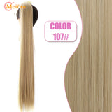 MEIFAN Synthetic Super Long Afro Kinky Curly Ponytail Extensions Ribbon Drawstring Wrap Around Hair Tail Natural Fake Hair Piece