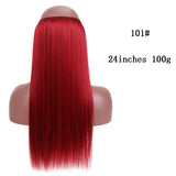 SHANGKE Straight Synthetic 24-Inch Halo Hair Extensions Wavy Heat Resistant No Clip in Hidden Secret False Hair Piece
