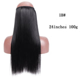 SHANGKE Straight Synthetic 24-Inch Halo Hair Extensions Wavy Heat Resistant No Clip in Hidden Secret False Hair Piece