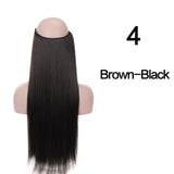 SHANGKE Straight Synthetic 24-Inch Halo Hair Extensions Wavy Heat Resistant No Clip in Hidden Secret False Hair Piece