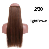 SHANGKE Straight Synthetic 24-Inch Halo Hair Extensions Wavy Heat Resistant No Clip in Hidden Secret False Hair Piece
