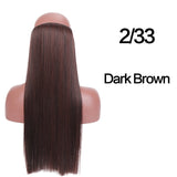 SHANGKE Straight Synthetic 24-Inch Halo Hair Extensions Wavy Heat Resistant No Clip in Hidden Secret False Hair Piece