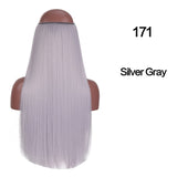SHANGKE Straight Synthetic 24-Inch Halo Hair Extensions Wavy Heat Resistant No Clip in Hidden Secret False Hair Piece