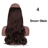 SHANGKE Straight Synthetic 24-Inch Halo Hair Extensions Wavy Heat Resistant No Clip in Hidden Secret False Hair Piece