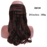 SHANGKE Straight Synthetic 24-Inch Halo Hair Extensions Wavy Heat Resistant No Clip in Hidden Secret False Hair Piece