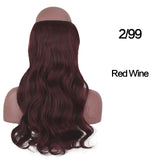 SHANGKE Straight Synthetic 24-Inch Halo Hair Extensions Wavy Heat Resistant No Clip in Hidden Secret False Hair Piece