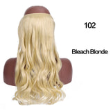 SHANGKE Straight Synthetic 24-Inch Halo Hair Extensions Wavy Heat Resistant No Clip in Hidden Secret False Hair Piece