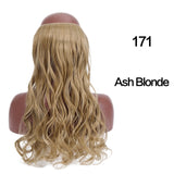 SHANGKE Straight Synthetic 24-Inch Halo Hair Extensions Wavy Heat Resistant No Clip in Hidden Secret False Hair Piece