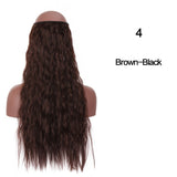 SHANGKE Straight Synthetic 24-Inch Halo Hair Extensions Wavy Heat Resistant No Clip in Hidden Secret False Hair Piece