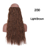 SHANGKE Straight Synthetic 24-Inch Halo Hair Extensions Wavy Heat Resistant No Clip in Hidden Secret False Hair Piece