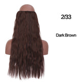 SHANGKE Straight Synthetic 24-Inch Halo Hair Extensions Wavy Heat Resistant No Clip in Hidden Secret False Hair Piece