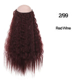 SHANGKE Straight Synthetic 24-Inch Halo Hair Extensions Wavy Heat Resistant No Clip in Hidden Secret False Hair Piece