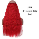 SHANGKE Straight Synthetic 24-Inch Halo Hair Extensions Wavy Heat Resistant No Clip in Hidden Secret False Hair Piece