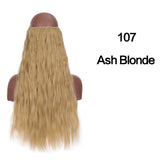 SHANGKE Straight Synthetic 24-Inch Halo Hair Extensions Wavy Heat Resistant No Clip in Hidden Secret False Hair Piece