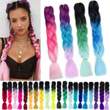 Black Star Jumbo Braiding Hair long 24 inch Hair Extensions 100g/Pcs Ombre Synthetic Braid Hair Twist Braiding Hair for Women