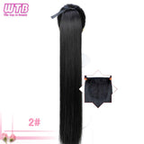WTB Long Corn Wavy Ponytail Synthetic Natural Drawstring Ribbon Fake Hair Black Pony Tail Clip In Extensions Women Hairpieces