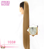 WTB Long Corn Wavy Ponytail Synthetic Natural Drawstring Ribbon Fake Hair Black Pony Tail Clip In Extensions Women Hairpieces