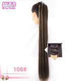 WTB Long Corn Wavy Ponytail Synthetic Natural Drawstring Ribbon Fake Hair Black Pony Tail Clip In Extensions Women Hairpieces