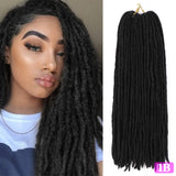 Sister Locks Dreadlocks Hair Extensions Crochet Braids Dread Locs Crochet Hair Synthetic Braiding Hair for Women Red Black Brown