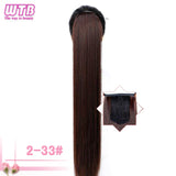 WTB Long Silky Straight Synthetic Drawstring Ponytail Hairpieces for Women Clip In Hair Tail False Hair 80cm Hair Extensions