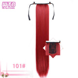 WTB Long Silky Straight Synthetic Drawstring Ponytail Hairpieces for Women Clip In Hair Tail False Hair 80cm Hair Extensions