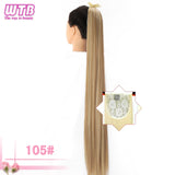 WTB Long Silky Straight Synthetic Drawstring Ponytail Hairpieces for Women Clip In Hair Tail False Hair 80cm Hair Extensions