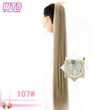 WTB Long Silky Straight Synthetic Drawstring Ponytail Hairpieces for Women Clip In Hair Tail False Hair 80cm Hair Extensions