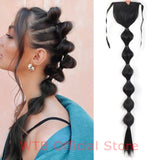 WTB Long Silky Straight Synthetic Drawstring Ponytail Hairpieces for Women Clip In Hair Tail False Hair 80cm Hair Extensions