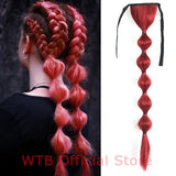 WTB Long Silky Straight Synthetic Drawstring Ponytail Hairpieces for Women Clip In Hair Tail False Hair 80cm Hair Extensions