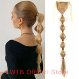 WTB Long Silky Straight Synthetic Drawstring Ponytail Hairpieces for Women Clip In Hair Tail False Hair 80cm Hair Extensions