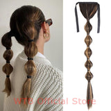 WTB Long Silky Straight Synthetic Drawstring Ponytail Hairpieces for Women Clip In Hair Tail False Hair 80cm Hair Extensions