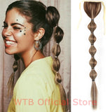WTB Long Silky Straight Synthetic Drawstring Ponytail Hairpieces for Women Clip In Hair Tail False Hair 80cm Hair Extensions