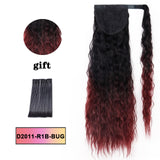 LISI HAIR Long Wavy Wrap Around Clip In Ponytail Hair Extension Heat Resistant Synthetic Natural Wave Pony Tail Fake Hair