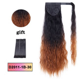 LISI HAIR Long Wavy Wrap Around Clip In Ponytail Hair Extension Heat Resistant Synthetic Natural Wave Pony Tail Fake Hair